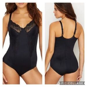 NWT MAIDENFORM / Women's Flexees Embellished Firm Control Bodysuit Size 36C
